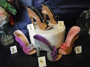GLITTER SHOE CAKE TOPPER KEEPSAKE GIFT - Picture 1 of 3