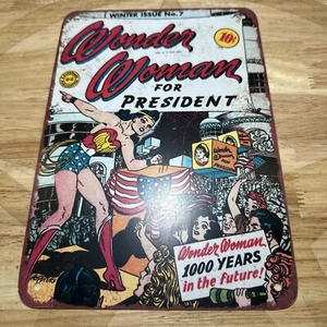 Metal Sign - Wonder Woman for President - Vintage Look Reproduction - Picture 1 of 4