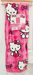 Hello Kitty I Love Pink Silky Touch Throw Blanket 50x70 Pink Bows & Hearts NEW! - Picture 1 of 7