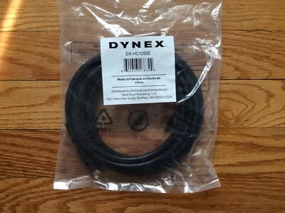 NEW Dynex 12 ft RG6 Coaxial A/V Cable f male antenna satellite connect tv coax - Image 1 of 3