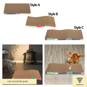 Cat Scratch Pad | Cardboard Cat Scratcher Bed | Corrugated Cat Lounge - Picture 1 of 9