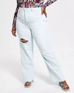 Nina Parker Women's Plus Size 22WL High-Waist Wide-Leg Long Jeans Light Wash NWT - Picture 1 of 2