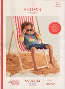Sirdar Knitting Pattern 2573 Jumper Lolly or Ice Cream Snuggly Cotton DK Age 3-7 - Picture 1 of 11