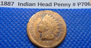 1887 Indian Head Cent #P706 - Bild 1 von 2