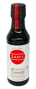 San J Tamari 28% Less Sodium Gluten Free Soy Sauce 10 oz San-J - Picture 1 of 1