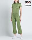 RRP€488 ELISABETTA FRANCHI Jumpsuit IT42 US6 M Green Mock Neck Made in Italy