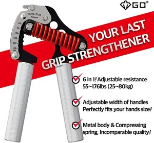 (New) GD Iron Grip Light. 80 Adjustable Hand Gripper Hand Strengthener - Bild 1 von 9