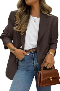 2025 Blazers for Women Business Casual Long Sleeve Lapel Open Front Suit Jacket  - Picture 1 of 23