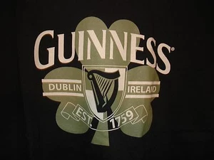 GUINNESS BEER T SHIRT BLACK SIZE Med NEW St Patrick's Day - Picture 1 of 2