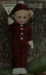 Vintage Knitting Pattern for 8" 12”16" dolls. All In One Hat Mitts & Shoes - Picture 1 of 2