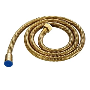 Manguera de Ducha Baño Mangueras Flexibles Chapadas en Oro Largo Acero Inoxidable 1.5m - Imagen 1 de 7