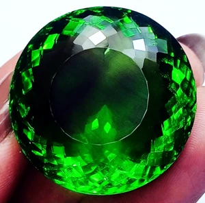 Lose Edelsteine Brasilianischer Grüntopas 114,10 ct Runde Form Zertifiziert - Bild 1 von 6