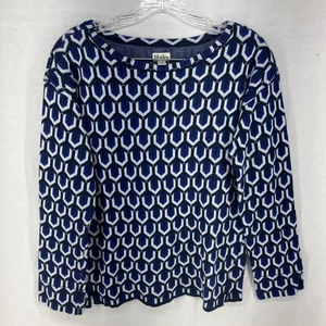 Suéter Harley para mujer azul blanco con forma geométrica talla mediana - Imagen 1 de 19