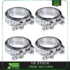 4Pcs 2.5 inch V Band Clamp with Flange Male Female 304 Stainless Steel Turbo - Picture 1 of 9