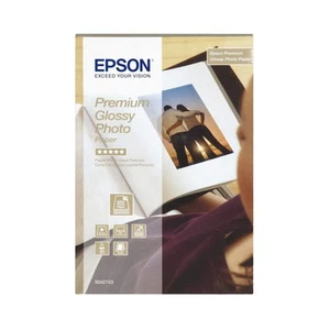 Epson C13S042153 Premium Glossy Photo Paper 100x150mm (40 Sheets),White 40 Sheet - Photo 1/2