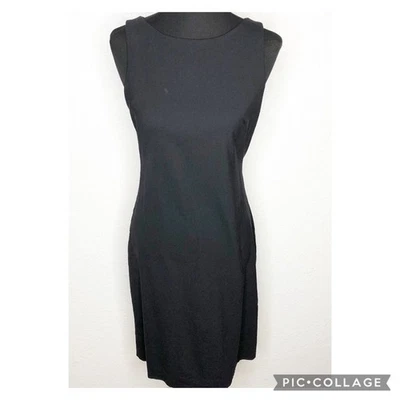 Theory black sleeveless wool blend sheath dress size 8 - Image 1 of 4