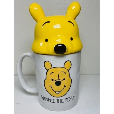 Taza Disney Winnie the Pooh con tapa de cabeza de Pooh amarilla, cerámica de 17 oz Foto 1 de 3