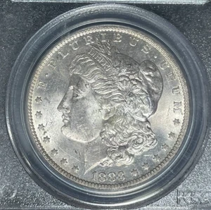 Dólar de plata Morgan 1883-O ~ PCGS MS 63 ~HERMOSA MONEDA ~ ANTIGUO SOPORTE VERDE - Imagen 1 de 4