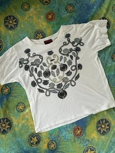 Knitworks Vintage Ladies Beaded Pearl Shell Top Size M 80s 90s - Picture 1 of 5