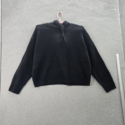 GAP Women Sweater XL Black CashSoft Hoodie Drawstring Long Sleeve - Image 1 of 4