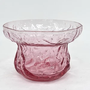Morgantown Seneca Crinkle Glas Süßigkeiten Schale Preiselbeere Rosa Vintage 3,25" hoch - Bild 1 von 8