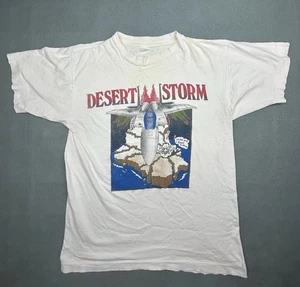 Vintage Desert Storm Shirt 90s Military War Men’s Large Funny Army Single Stitch - Picture 1 of 10