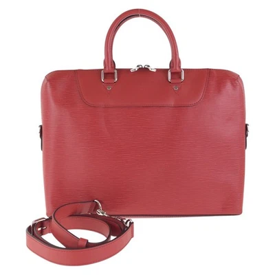 Bolso de negocios LOUIS VUITTON Epi Porte-Documents Jour rojo plateado cuero duro Foto 1 de 4