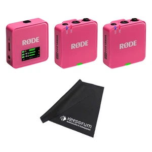 Rode Wireless GO Gen 3 Drahtloses 2-Kanal Mikrofon-Funksystem Pink mit Tuch - Picture 1 of 9
