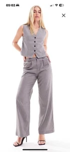 Grey Trousers & Waistcoat Suit,Size 14 New Look - Picture 1 of 2