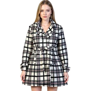 Linda gabardina de mujer Wet Seal rosa a cuadros Academia talla Y2K mediana preppy - Imagen 1 de 23