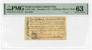 (NC-136b House) December, 1771 $2s6d NORTH CAROLINA Colonial Note - PMG Ch.CU 63 - Picture 1 of 2