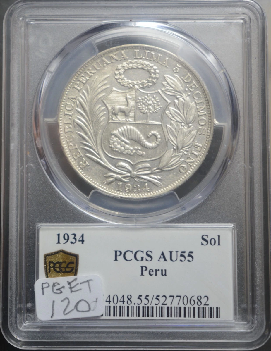 コレクション 1934 PERU SOL NGC AU DETAILS Peru 1934 Sol NGC MS 60 (05-7) | eBay
