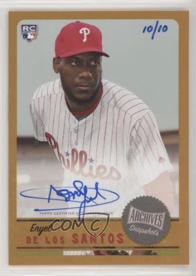 2019 Topps Archives Snapshots Gold /10 Enyel de los Santos #AS-DP Rookie Auto RC - Image 1 of 2