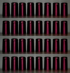 SHRINK CAPSULES 100 METALLIC MAROON WINERY QUALITY PVC HEAT CAPS FOR WINE BOTTLE - Picture 1 of 1