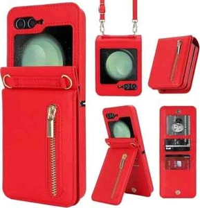 XIMAND Funda Cartera Teléfono Samsung Galaxy Z Abatible 5 Cremallera Multifunción Roja - Imagen 1 de 6