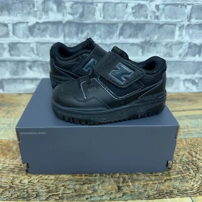 New Balance 550 Black Bungee Lace Top Strap IHB550BB Toddlers Size 5 - Image 1 of 4