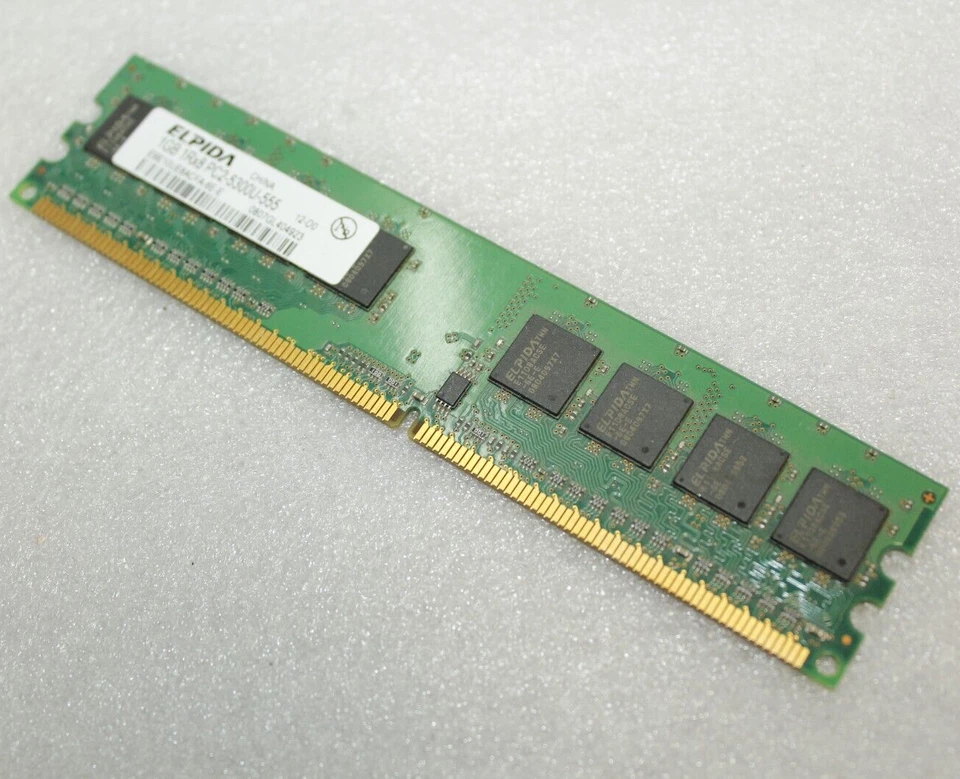 Elpida 1GB 1Rx8 PC2-5300U DDR2 Desktop Memory Ram EBE10UE8ACFA-6E-E - Image 1 of 1