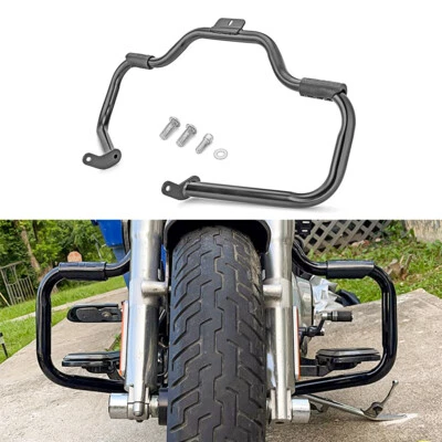 Barras de choque protectoras de motor negras brillantes para Harley 00-17 Softail Slim Fat Boy CVO Foto 1 de 4