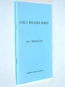 Early Boulder Series No 1 Miscellany Colorado CO history genealogy - Picture 1 of 1
