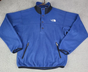 The North Face Polartec Fleece Pullover Men Small Blue 1/4 Snap Button USA USED - Picture 1 of 15