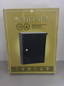 Architectural Mailboxes Chelsea Locking Wall Mounted Mailbox Black New In Box - Picture 1 of 11