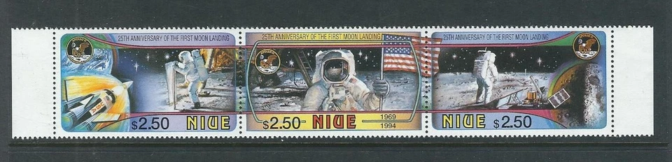 Niue SC # 688a-c First Manned Moon Landing 25th Anniversary . MNH - Image 1 of 1
