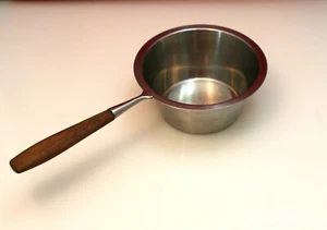 Mid Century Modern Norwegian Stainless Steel & Teak Mini Saucepan - Picture 1 of 9