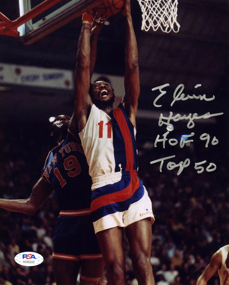 Elvin Hayes SIGNED 8x10 Photo +HOF Top 50 Washington Bullets PSA/DNA AUTOGRAPHED - Image 1 of 1