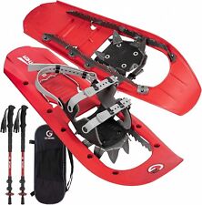 Mountain Terrain Snowshoes with Trekking Poles Set, Special Steel Traction Rails