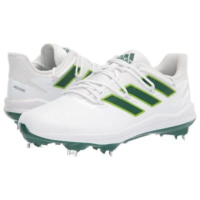 Chuteiras de beisebol masculinas Adidas Adizero Afterburner 8 metal branco/verde tamanho 13,5 - Imagem 1 de 4