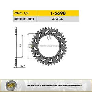 TRIUMPH SPEED TRIPLE T955 DE 1999 À 2004 COURONNE EN ACIER SUNSTAR 530 43 DENTS - Imagen 1 de 1