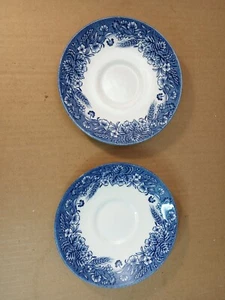 Blue Willow 5 1/2" Tea Cup Saucer Set Of 2 - Picture 1 of 3