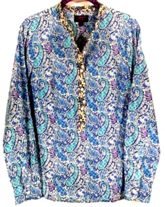 J.CREW 4 Kragenloses Popover Henley Top in Liberty gemischte Blumendrucke Artikel 06910 - Bild 1 von 8