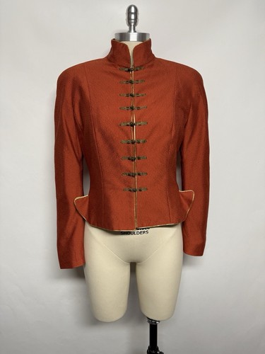 Giacca Quipao Vintage Christian Dior By John Galliano SS1999 Seta Arancione FR42 US10